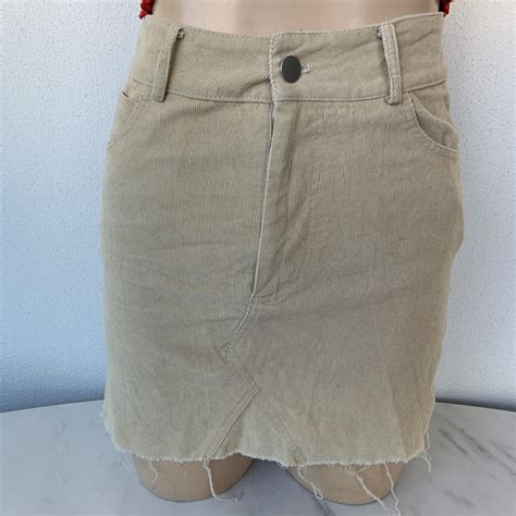 Nude Skirt Denim Like Stretch Fabric Perfect Depop