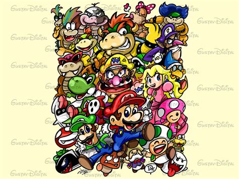 Super Mario Family Png, Super Mario Digital,quality Instant Download,super Mario Quality ...