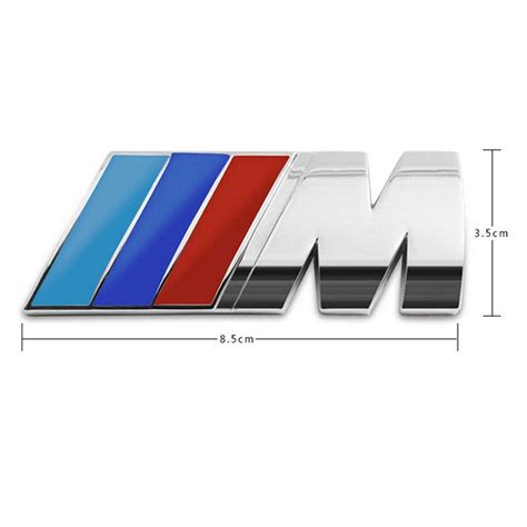 M Front Grille Emblem 3d Metal Power Car Chrome Badge Fashion Logo For Bmw M M3 M5 X1 X3 X5 X6