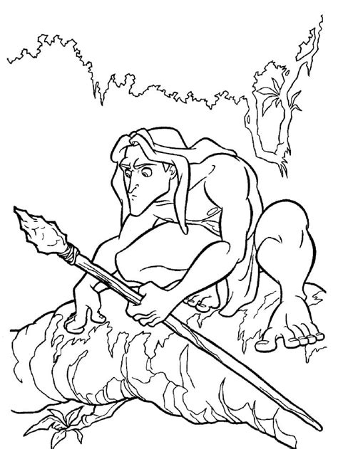 Coloriage Tarzan avec Lance télécharger et imprimer gratuit sur