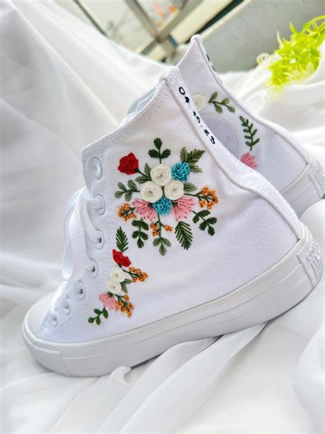 Wedding Converse Full White/bridal Converse/embroidered Converse ...