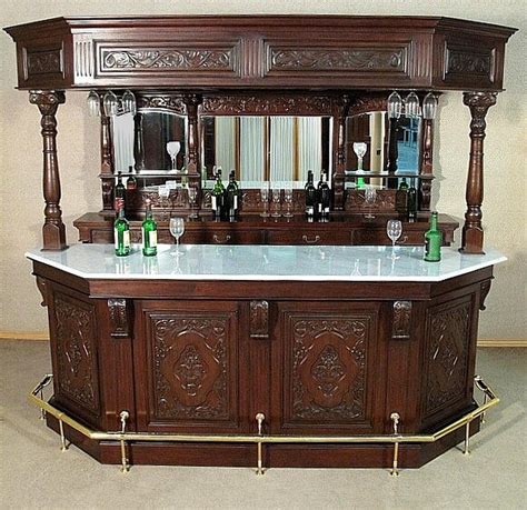 Ft Premium Mahogany Recreational Canopy Home Bar W Marble Wnl