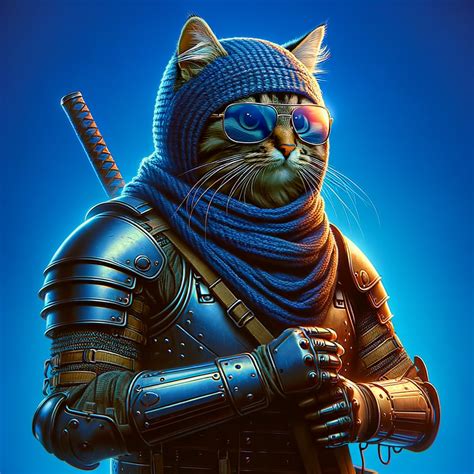 Ninja Cat NFT Armored Feline In Stylish Shades LimeWire