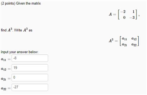 Solved Points Given The Matrix A Find A W