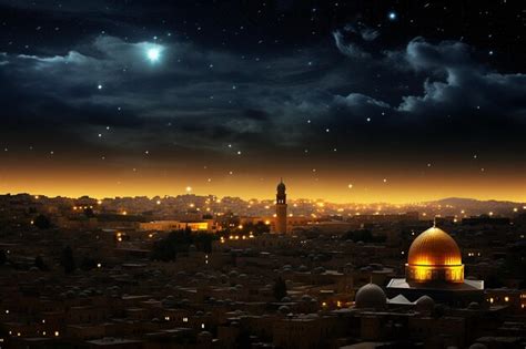 Premium Photo Celestial Art Of The Ramadan Night