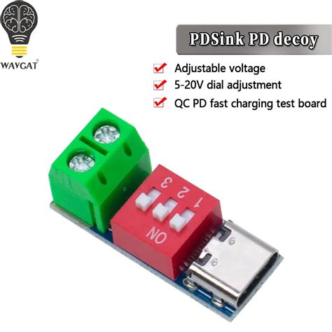 PDSink PD Decoy PD Fast Charging Test Board Adjustable Voltages 5V 20V