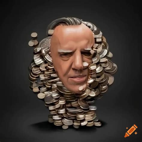 Satirical Depiction Of Fran Ois Legault Made Of Coins On Craiyon