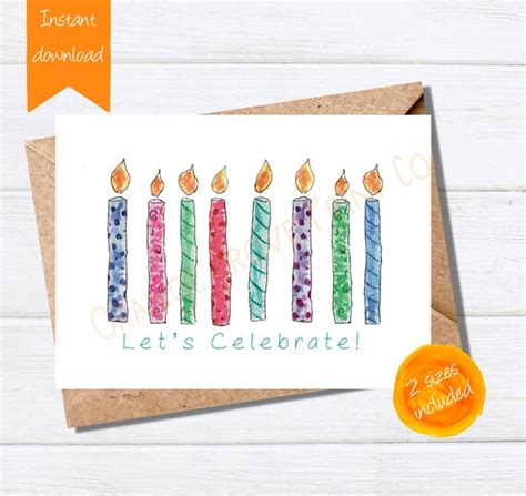 Printable Birthday Card Lets Celebrate Card Birthday - Etsy