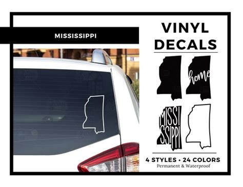 Mississippi Decal Mississippi Vinyl Car Decal Mississippi Etsy