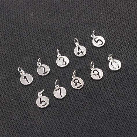 Sterling Silver Number Pendants 10x10x14mm 925 Silver Etsy