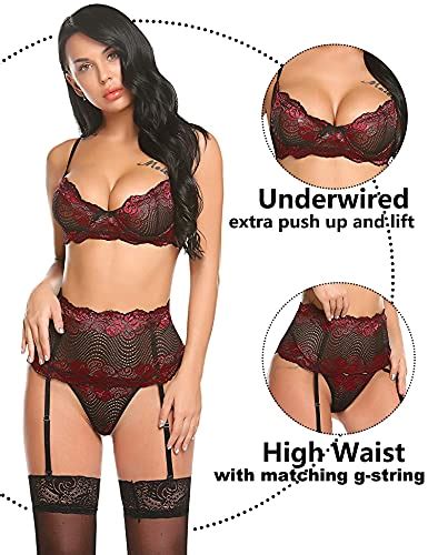 Avidlove Sexy Lingerie Set For Women With Garter Belts Lace Boudoir