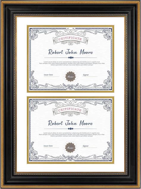 Auear Double Certificate Frame Diploma Frame For Two 8