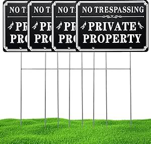 Amazon Gisafai 4 Pcs Private Property No Trespassing Sign Aluminum