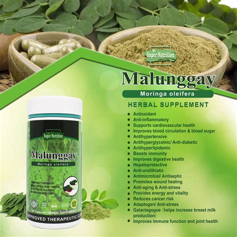 Authentic Malunggay Herbal Supplement Capsules 500mg X 100 Capsules