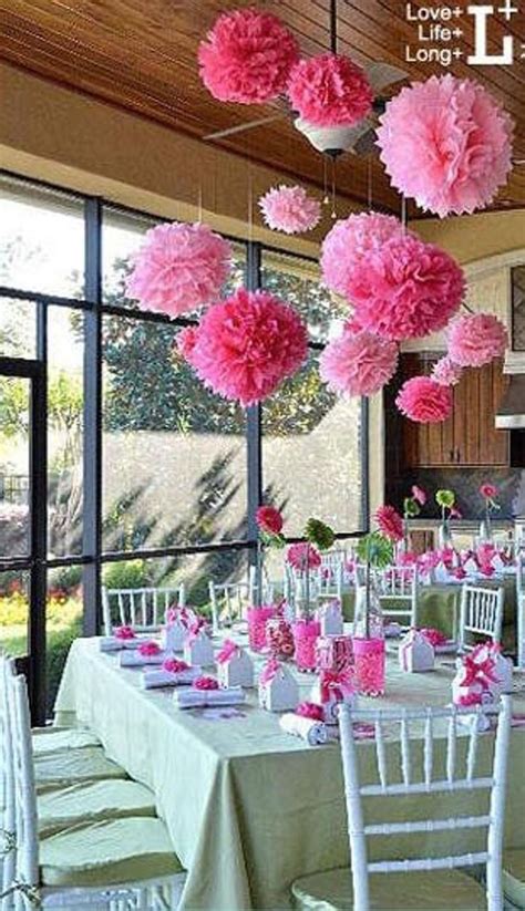 12 Pink Mixed Tissue Paper Pom Pom Bachelorette Party Etsy Bridal