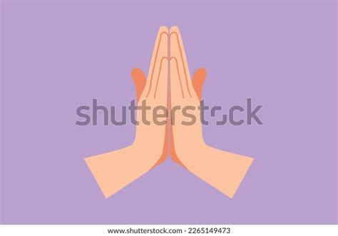 Character Flat Drawing Hands Folded Prayer Stock Vector Royalty Free 2265149473 Shutterstock