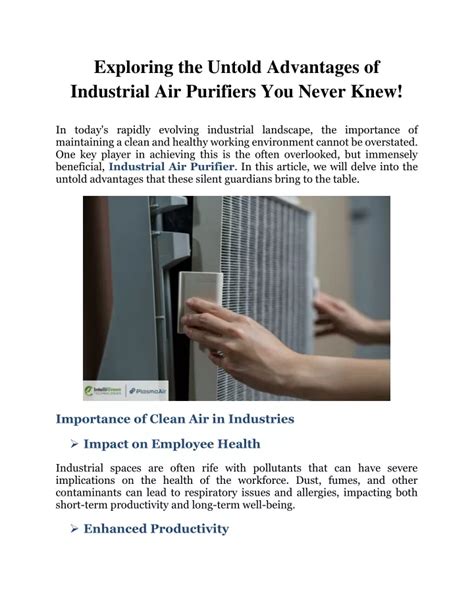 Ppt Exploring The Untold Advantages Of Industrial Air Purifiers You