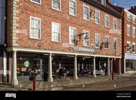 Newark On Trent Historic Market Town in Nottinghamshire, UK. Starbucks ...