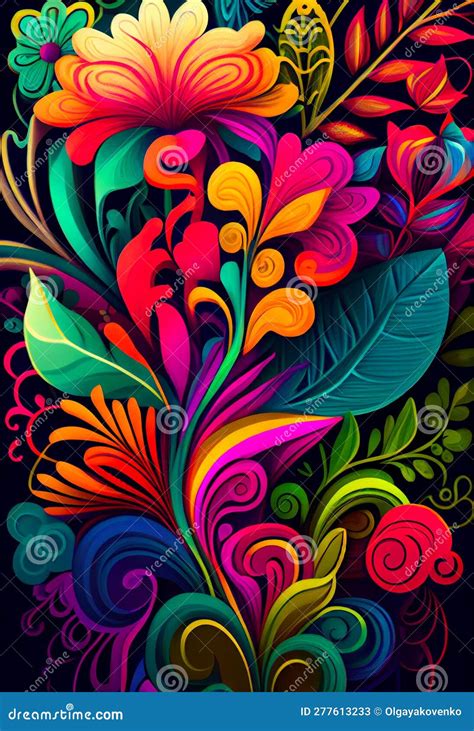 Fabulous Bright Flowers Colorful Floral Background Ai Generation