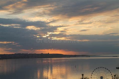 Sunrise in Baku. Sun. Skyline Stock Image - Image of azerbaijan, nature ...