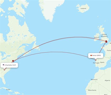 All Flight Routes From Porto To Charlotte Opo To Clt Flight Routes