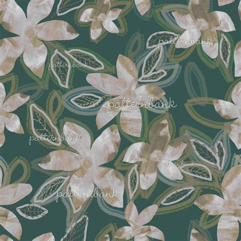 Green Floral Pattern by YumaguzinaArt Seamless Repeat Royalty-Free Stock Pattern - Patternbank