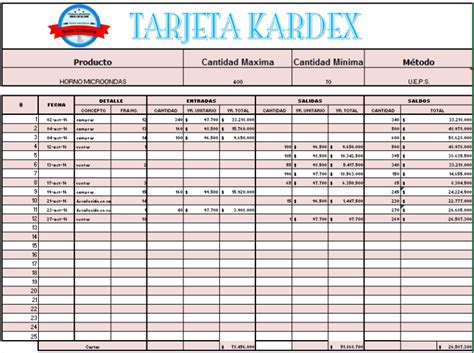 Ejemplos De Kardex