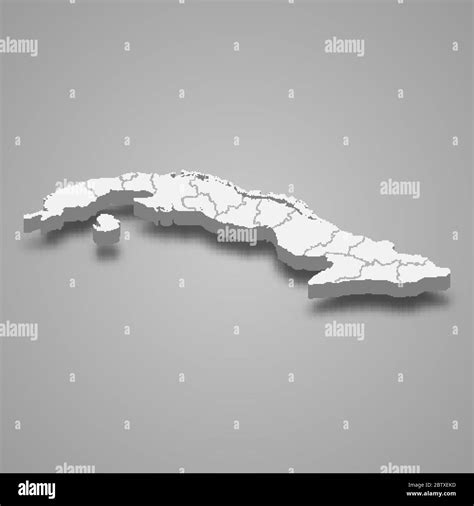 Mapa D De Cuba Con Fronteras De Regiones Imagen Vector De Stock Alamy