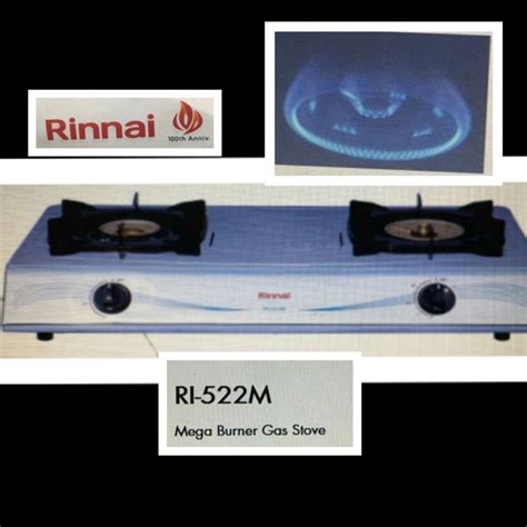 RINNAI DOUBLE GAS STOVE STAINLESS RI 522M RI522M GAS STOVE Shopee