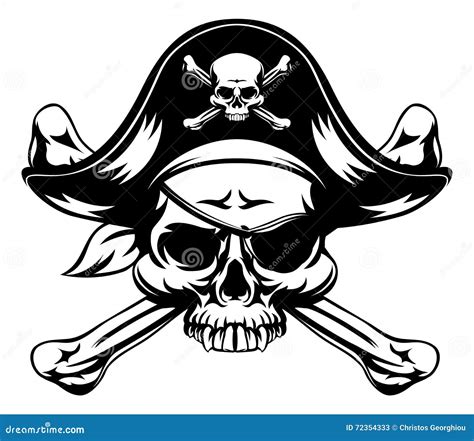 Pirate Skull And Crossed Bones Stock Vector Illustration Of Pirate