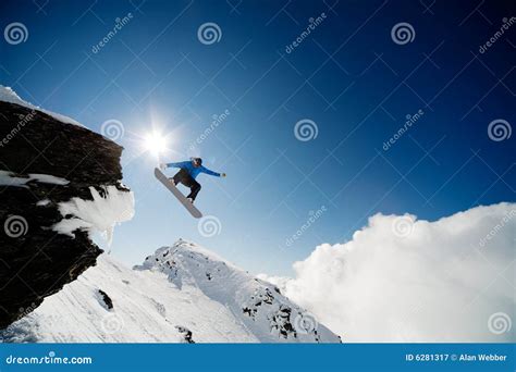 Rock Drop Stock Image Image Of Skiing Snowboarder Zealand 6281317