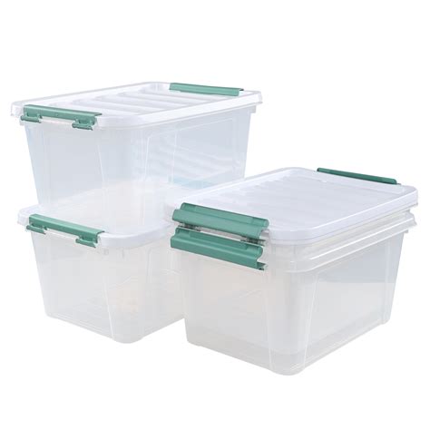 Ponpong 20 Quart Clear Storage Totes with Locking Lids, Plastic Storage ...