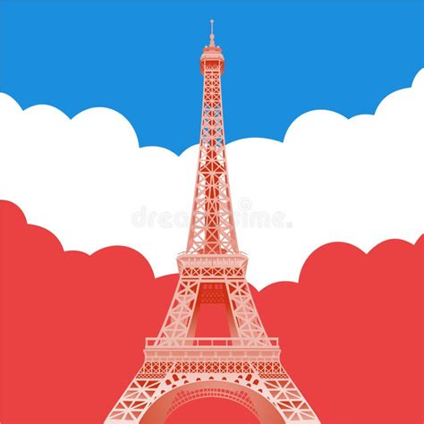 Torre Eiffel Em Paris Contra O Fundo Da Bandeira S Mbolo Da Fran A