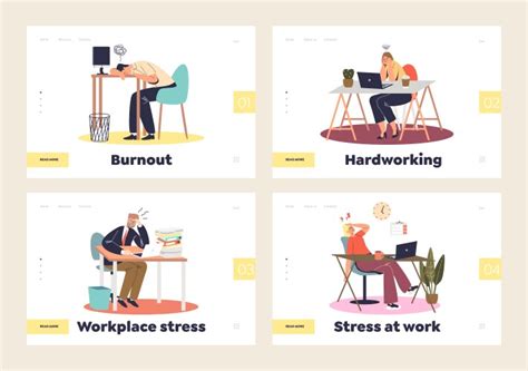 burnout infographic stressed situation  work vector image