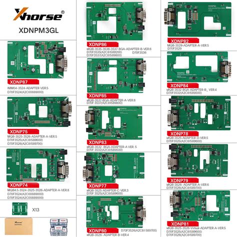 Xhorse XDNPM3GL MQB48 Solder Free Adapters Full Package for VVDI Prog ...