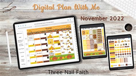 Digital Plan With Me November Thanksgiving Theme Digital Sticker