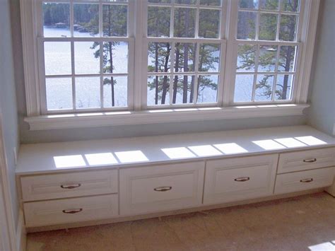 7 Custom Window Seat With Raised Panel Drawers Recessed Toe Kick