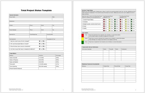 Free Project Status Report Templates – Word Templates for Free Download