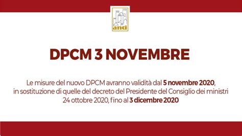 DPCM 3 Novembre 2020 La Sintesi Dell Anci Rossosantena