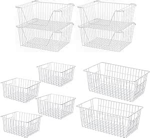 Amazon Sanno Stackable Wire Baskets For Organizing Pantry Storage