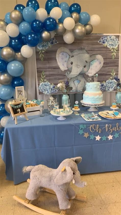 Elephant Themed Baby Shower Video Boy Baby Shower Centerpieces