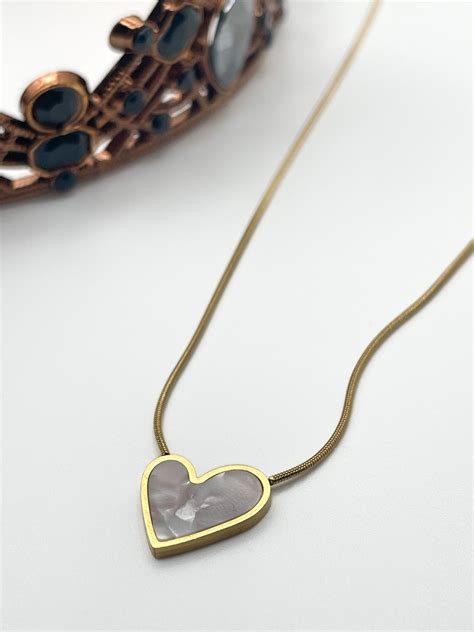 White Heart Necklace Darce Collection