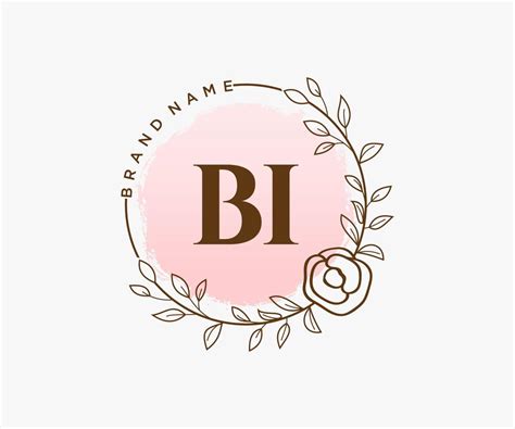 Initial BI feminine logo. Usable for Nature, Salon, Spa, Cosmetic and ...