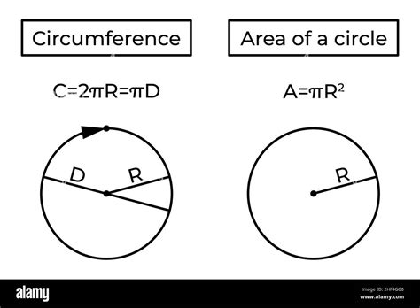 Circumference And Area Of A Circle Stock Vector Image Art Alamy