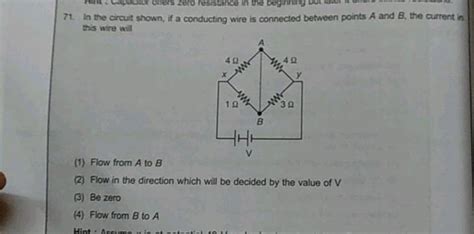 In The Circuit Shown If A Conducting Wire Is Connected Between Points