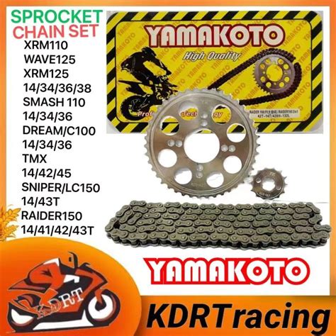 Chain Set Sprocket Yamakoto For Xrm Wave Smash Dream Tmx Raider