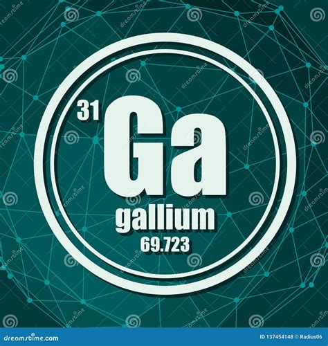 Gallium Ga Chemical Element Periodic Table Hexagonal Shape Royalty