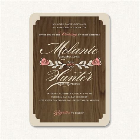 Rustic Vintage Wedding Invitations With Vintage Typography & Elements