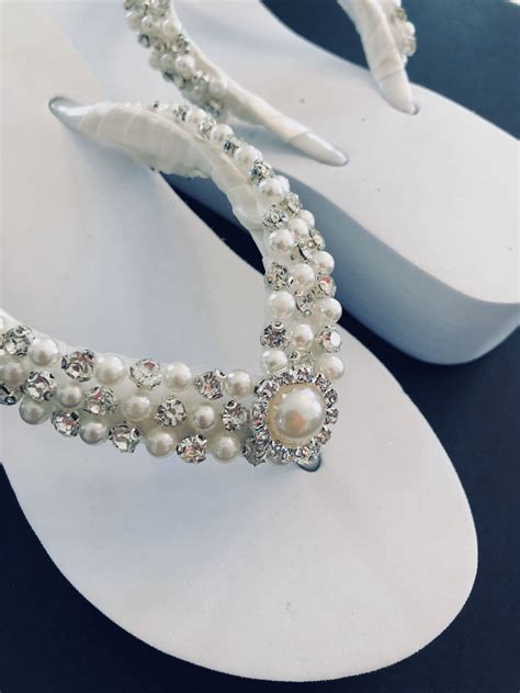 Rhinestone Pearl Bridal Shoes Bling Wedding Shoes Beaded Etsy