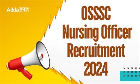 Osssc Nursing Officer Recruitment 2024 Check Eligibility Selection